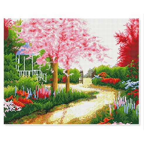 더홈스 DIY 프리미엄 보석 십자수 키트, 29 화사한정원길, 1세트
