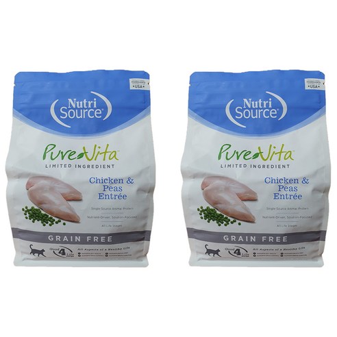 퓨어비타 고양이 홀리스틱 그레인프리 치킨 건식사료 2p, 1kg, 2개