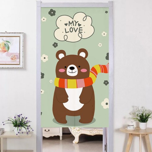 마켓A 동물캐릭터 공간분리 도어커튼, 마이러브