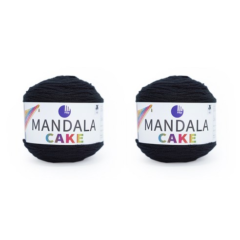 쎄비 만다라 케이크 뜨개실 100g x 2p, 블랙, 245m