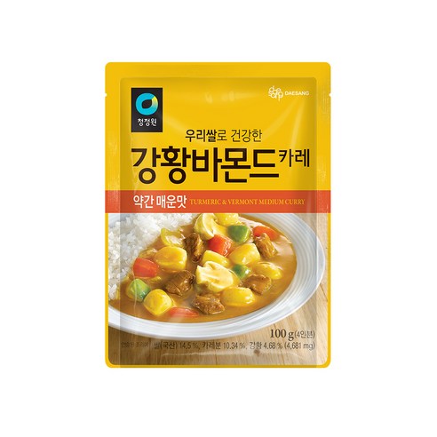 대상 청정원 우리쌀 강황바몬드 카레 약간 매운맛, 1개, 100g