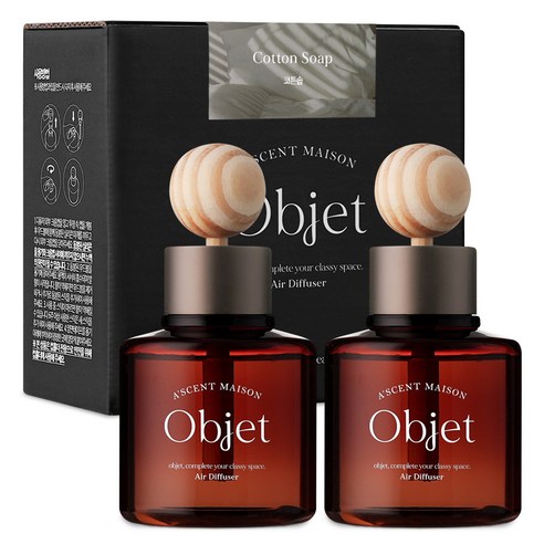 에이센트 오브제 차량용 디퓨저 100ml x 2p, 코튼솝, 1개