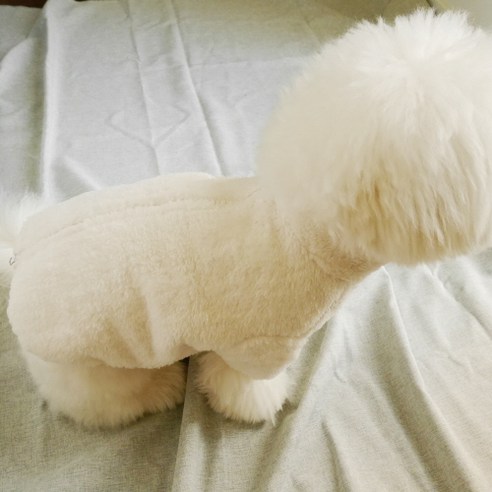 디자인사노 강아지 집업 후리스, 아이보리