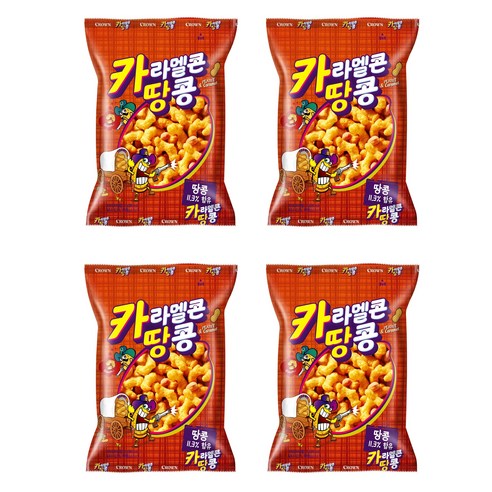 크라운 카라멜콘 땅콩, 72g, 4개