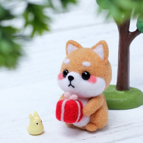 아트조이 DIY 양모펠트 키트, 1세트, 앉은시바(선물)