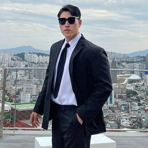파이브라지 남성용 빅사이즈 오버핏 사계절 스탠다드 정장 세트