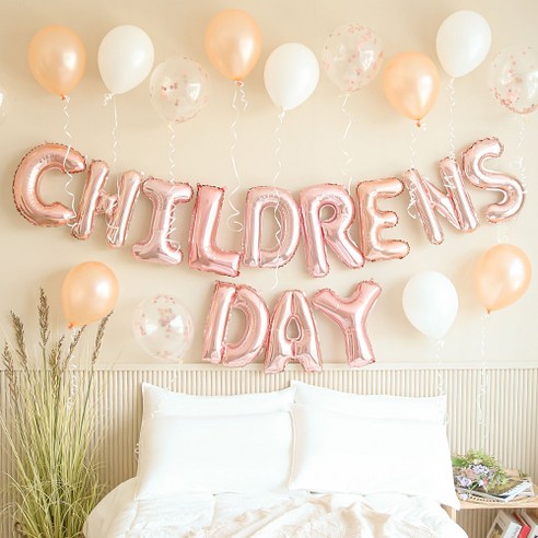 파티해 CHILDRENSDAY 컨페티 풍선세트, 로즈골드, 1세트