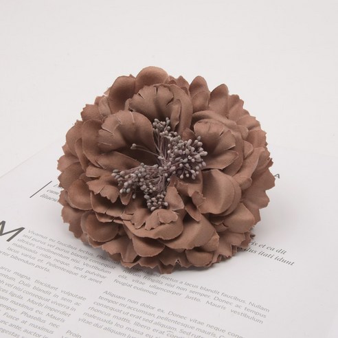 루비코코 커튼묶기 장미 꽃 커텐집게 12.5cm, 플라워2 브라운, 2개