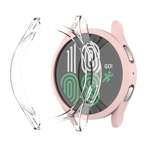 모란카노 갤럭시워치 슬림 케이스 40mm 2종 세트, 투명, 핑크