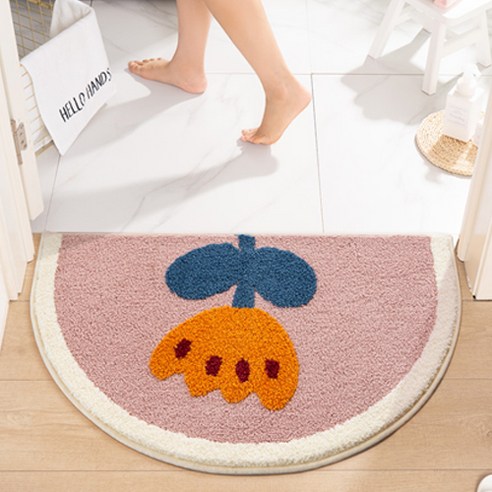 JCP 복실복실 큐티 욕실 발매트 80 x 50 cm, 튤립, 1개