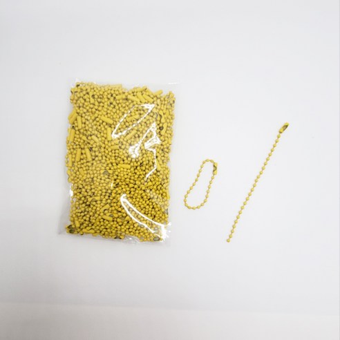 마다꾸미 볼체인 컬러군번줄 줄구슬 12cm, 옐로우, 50개