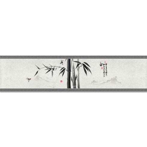 마켓A 오리엔탈스타일 잉크페인팅 테이블러너, TYPE2, 32  x 260 cm