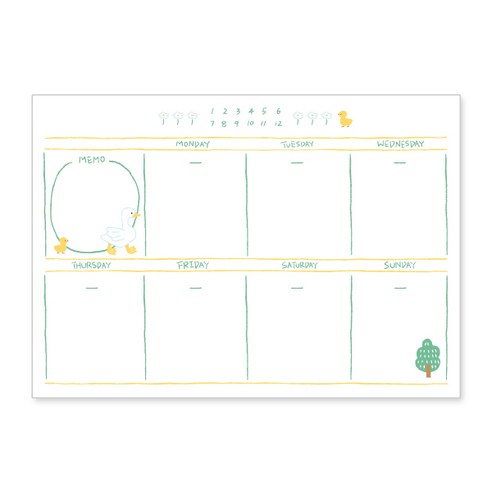 모노라이크 오디너리 데이즈 A4 위클리 플래너, 01 Duck, 1개