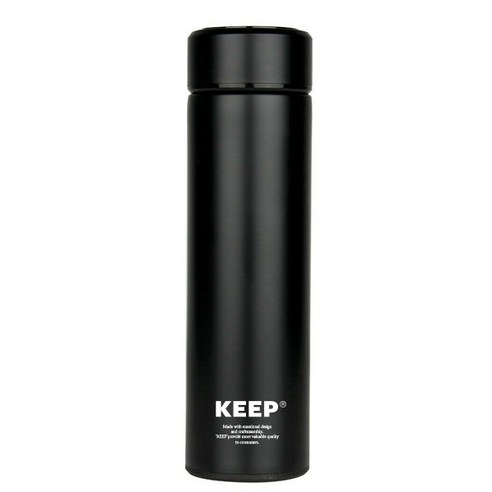 KEEP LED 터치식 온도표시 텀블러, 블랙, 500ml