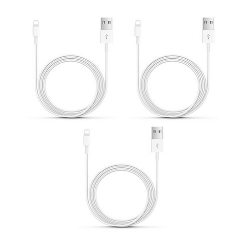디씨네트워크 라이트닝 아이폰 8핀 고속충전 케이블 3p, 화이트, 2m, 3개