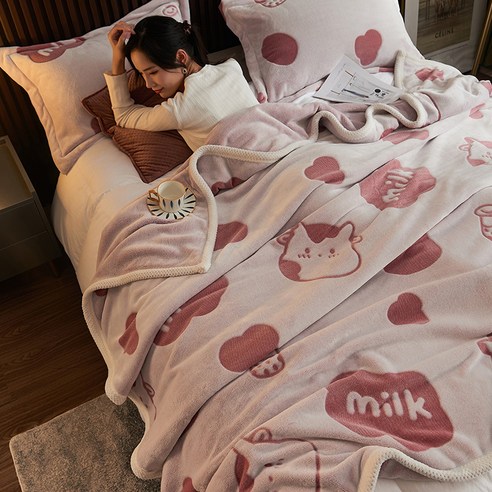 베러바이즈 포인트 극세사 블랭킷 담요, 04 밀크 핑크