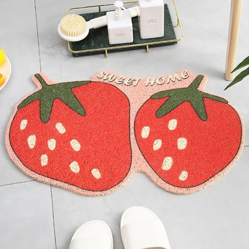 알럽홈 카툰 후르츠 다용도 바닥 매트, 딸기