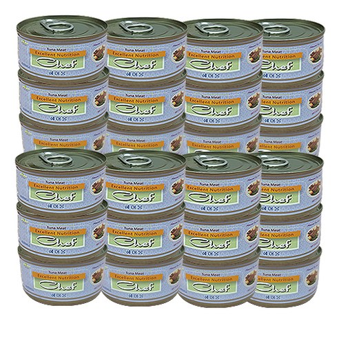 쉐프 고양이 간식캔 80g, 참치 + 헤어볼 혼합맛, 24개