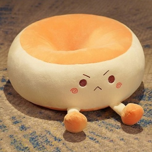 뷰넷 도톰폭신 표정 도넛 방석, 옐로우 극대노, 1개