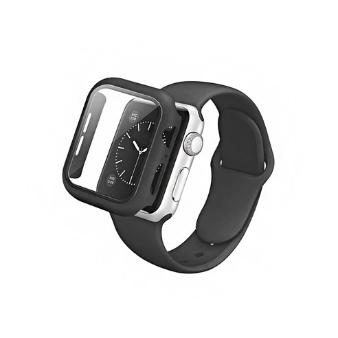 애플워치 2in1 스포츠밴드 스트랩 케이스(38mm 호환가능), 블랙, 1개