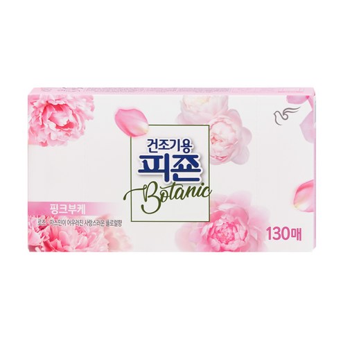 피죤 건조기용 시트 섬유유연제 핑크부케, 1개, 130매