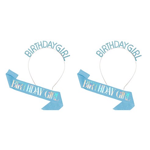 블럭마트 파티용품 생일 어깨띠 + 머리띠 세트, 2세트, TYPE3