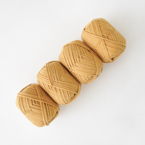 슬로우모먼츠 쫀드기얀 뜨개질 100g x 4p, 머스타드