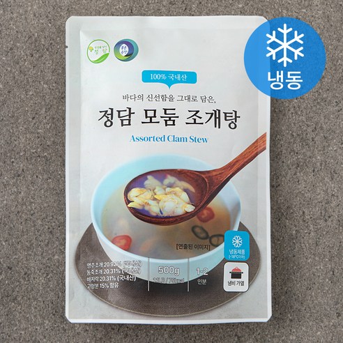 정담 모둠 조개탕 (냉동), 500g, 1개