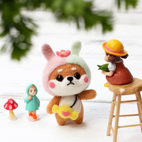 아트조이 DIY 양모펠트 키트, 1세트, 쌍둥이시바
