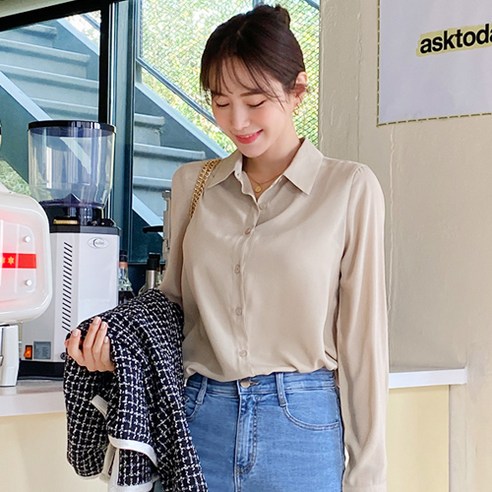 제이스타일 빅사이즈 라다나 베이직 쉬폰 블라우스