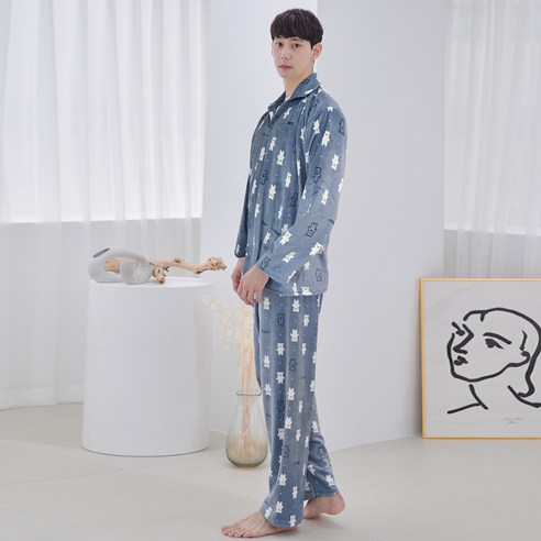 디노바시 남성용 울트라밍크 수면 잠옷세트