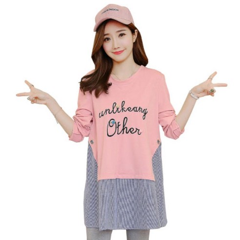 임산부 긴팔 라운드넥 데일리 티셔츠