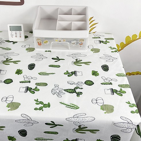 파라다이소 귀여운 선인장 패턴 프린팅 식탁보, 혼합색상, 60 x 60 cm