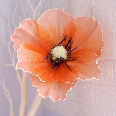 모리앤 대형 양귀비 조화 50cm, 린넨 오렌지