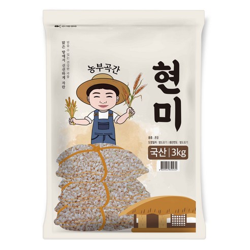 농부곡간 국산 현미, 3kg, 1개 쌀/잡곡