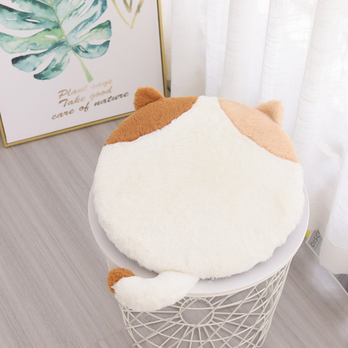 지니링 고양이 모양 털 방석, 노란반점고양이