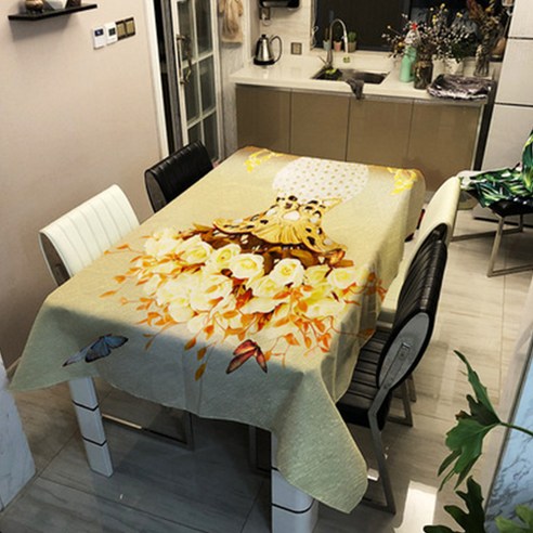 공작새 패턴 다양한 패브릭 사각 식탁보, 05, 100 x 140 cm