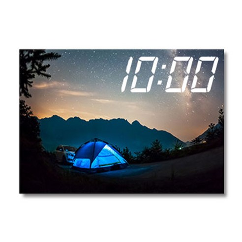 홈마인 LED 캔버스 프린팅 액자 시계 캠핑, A3-HM-CAMPING-05