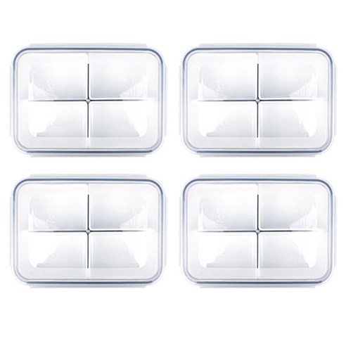 나눔 찬통 4칸 1500ml, 4개, 용기4개