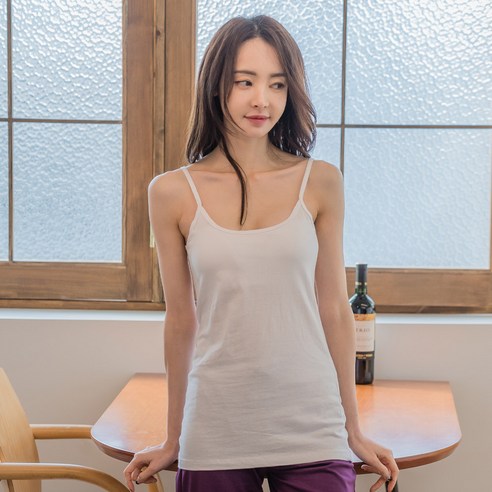 에이원 여성용 캡내장 기본 면 끈 롱나시 런닝 77128