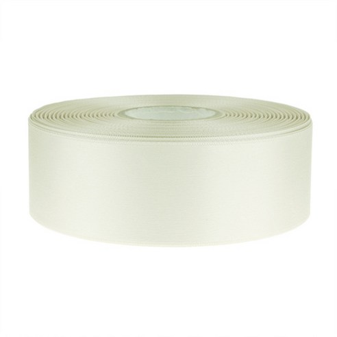 고밀도주자 공단 리본끈 25mm, 백아이보리, 45m