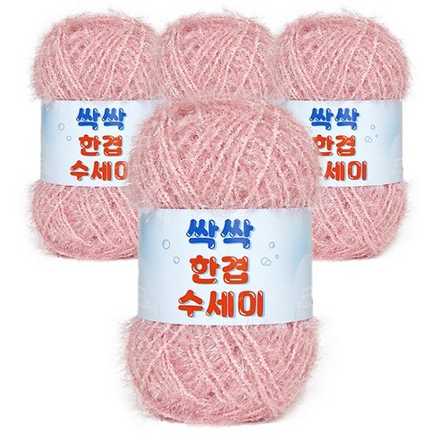 쎄비 싹싹수세미 뜨개실 80g 4p, 351 산호