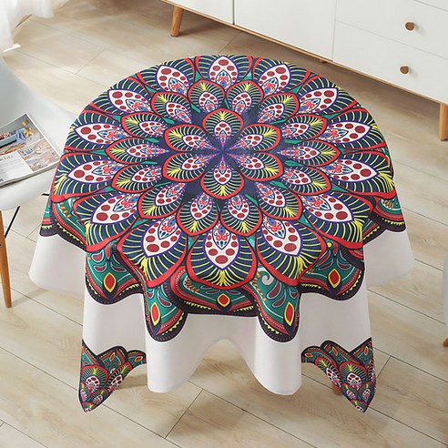 알럽홈 솔리디티 라운드 패턴 식탁보, TYPE1, 110cm