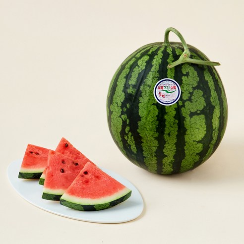 [로켓프레시] 프리미엄 우곡그린수박, 6kg 이상, 1개