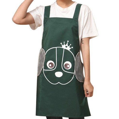 HK 핫타월 주방 앞치마, 딥그린, 1개