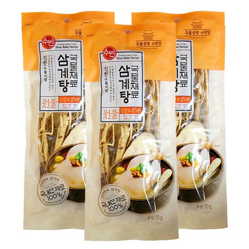 조은약초 수빈 삼계탕 재료, 70g, 3개