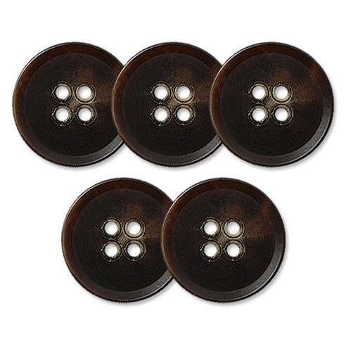 동대문단추왕 무광 코트 가디건 브라운 단추 23mm, 마크롱, 5개