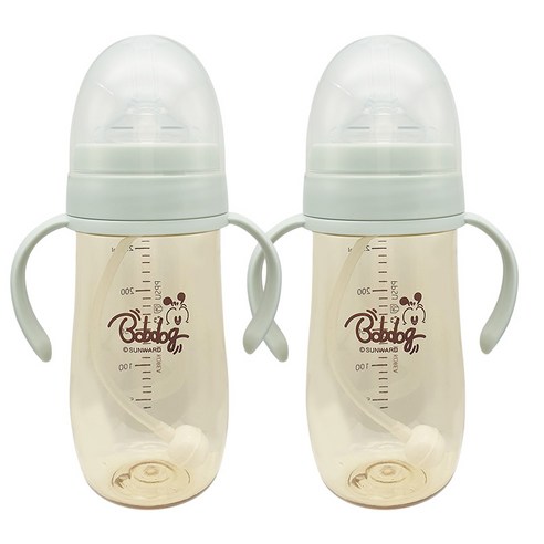 밥독 유아용 PPSU 스마트 빨대컵 260ml 트윈팩, 2개, 민트