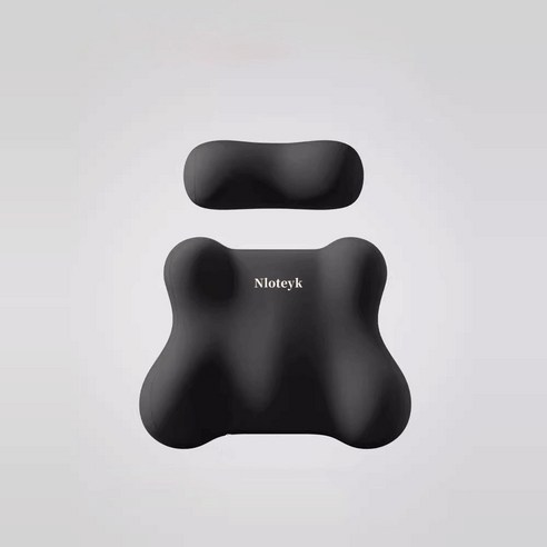 Ez2mk 사계절 차량용 목쿠션 허리쿠션 세트 MS-490, 블랙, 1세트