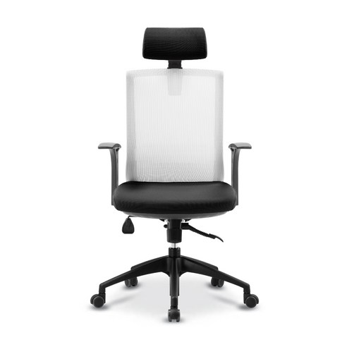 체어포커스 컴즈 블랙바디 메쉬 의자 CT800BK, 화이트 + 블랙